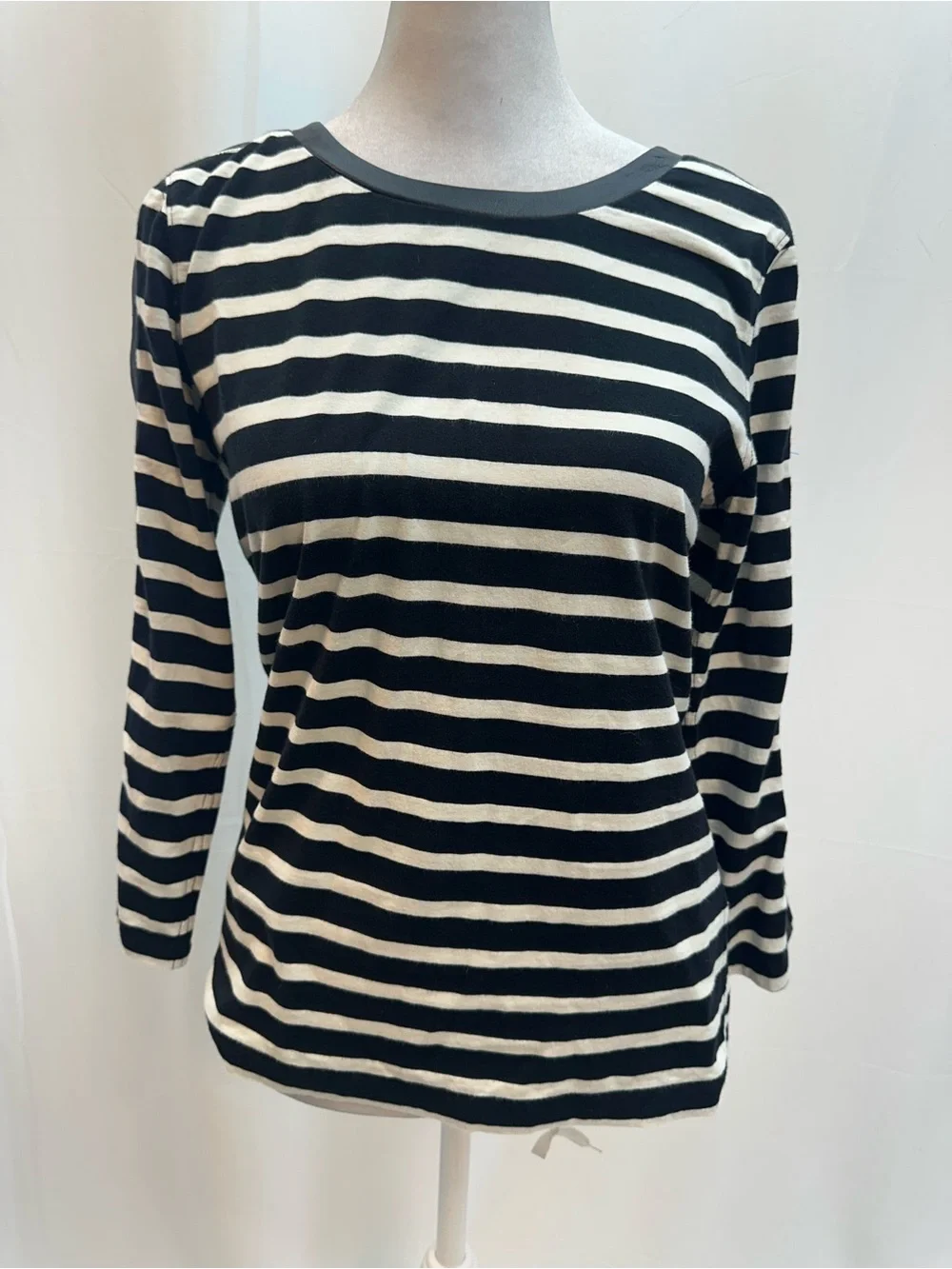 J.Crew Black & White Striped Long-Sleeve Top XS